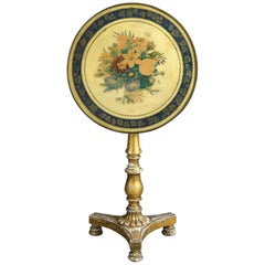 Antique Early 19th Century, George-IV Giltwood and Painted Tilt-Top Table