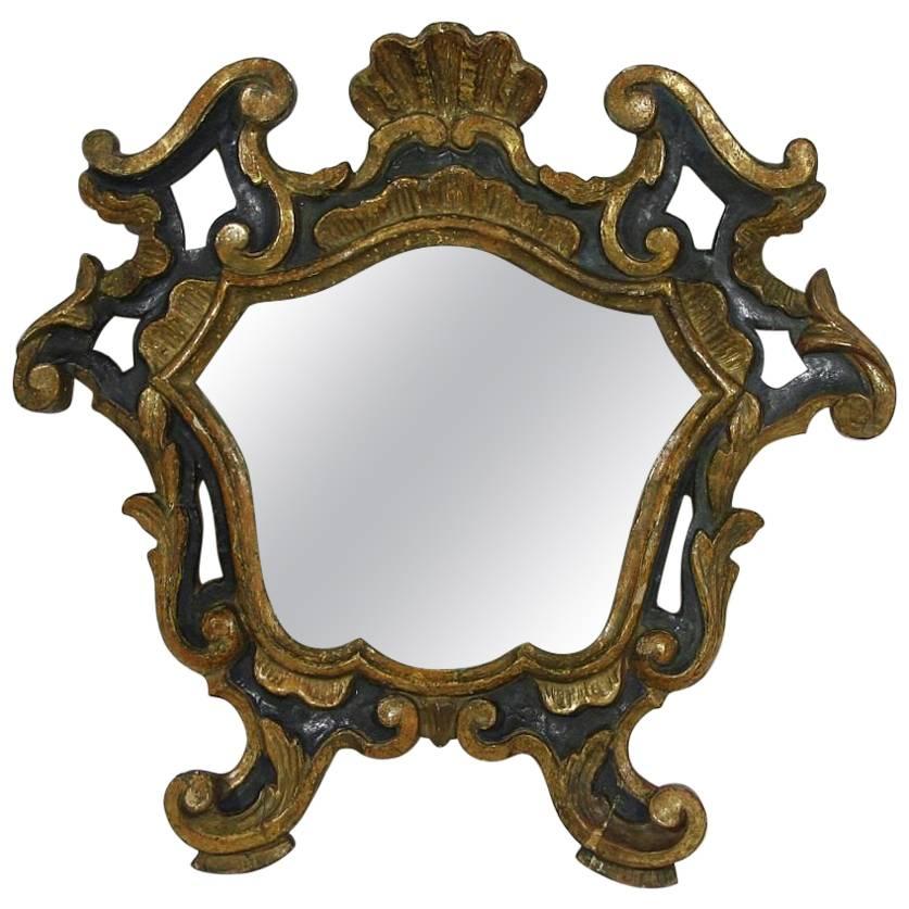18th Century, Italian Carved Wood Baroque Mirror