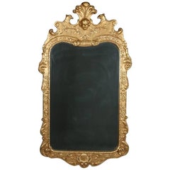Vintage French Louis XIV Style Figural Giltwood Henredon Natchez Wall Mirror