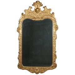 French Louis XIV Style Figural Giltwood Henredon Natchez Wall Mirror