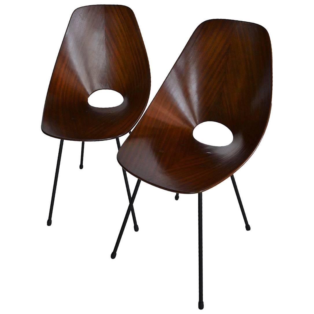 Medea Mahogany Chairs by Vittorio Nobili, Fratelli Tagliabue, Italy, 1955