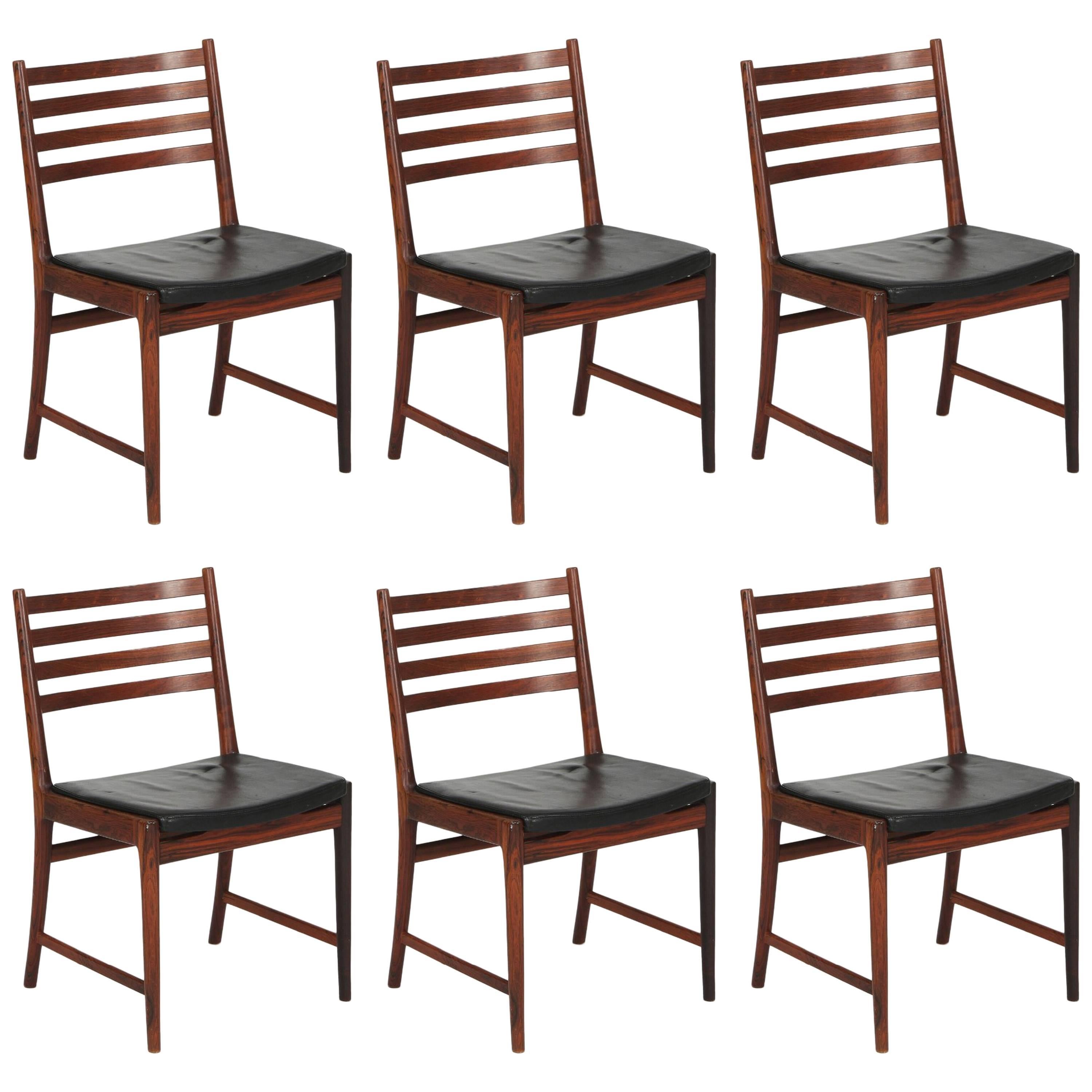 Kai Lyngfeldt Larsen Set of Six Dining Chairs For Sale