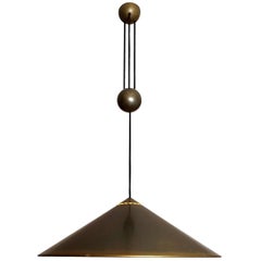 Large Adjustable Counterweight Pendant Lamp Matte Brushed Brass, Florian Schulz 10