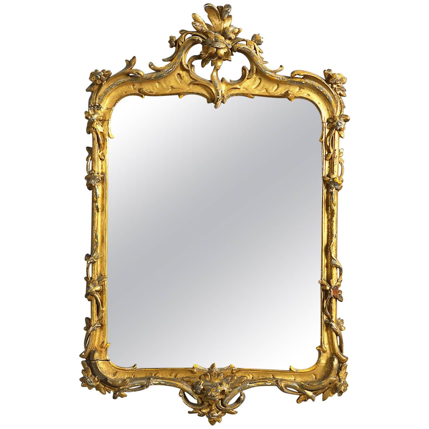 18th Century Dutch Louis XV Giltwood Mirror For Sale