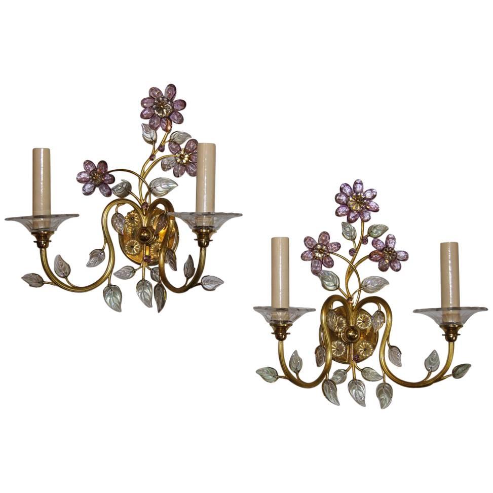Pair of French Gilt Sconces For Sale