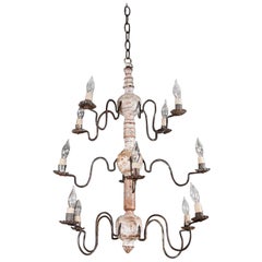 Antique Early 19th Century, Swedish Wood Chandelier