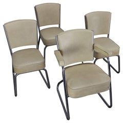 Set of Four Chrome-Plated Tubular Chairs