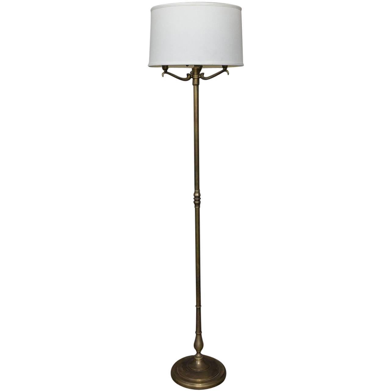 1940's French Brass Floor Lamp