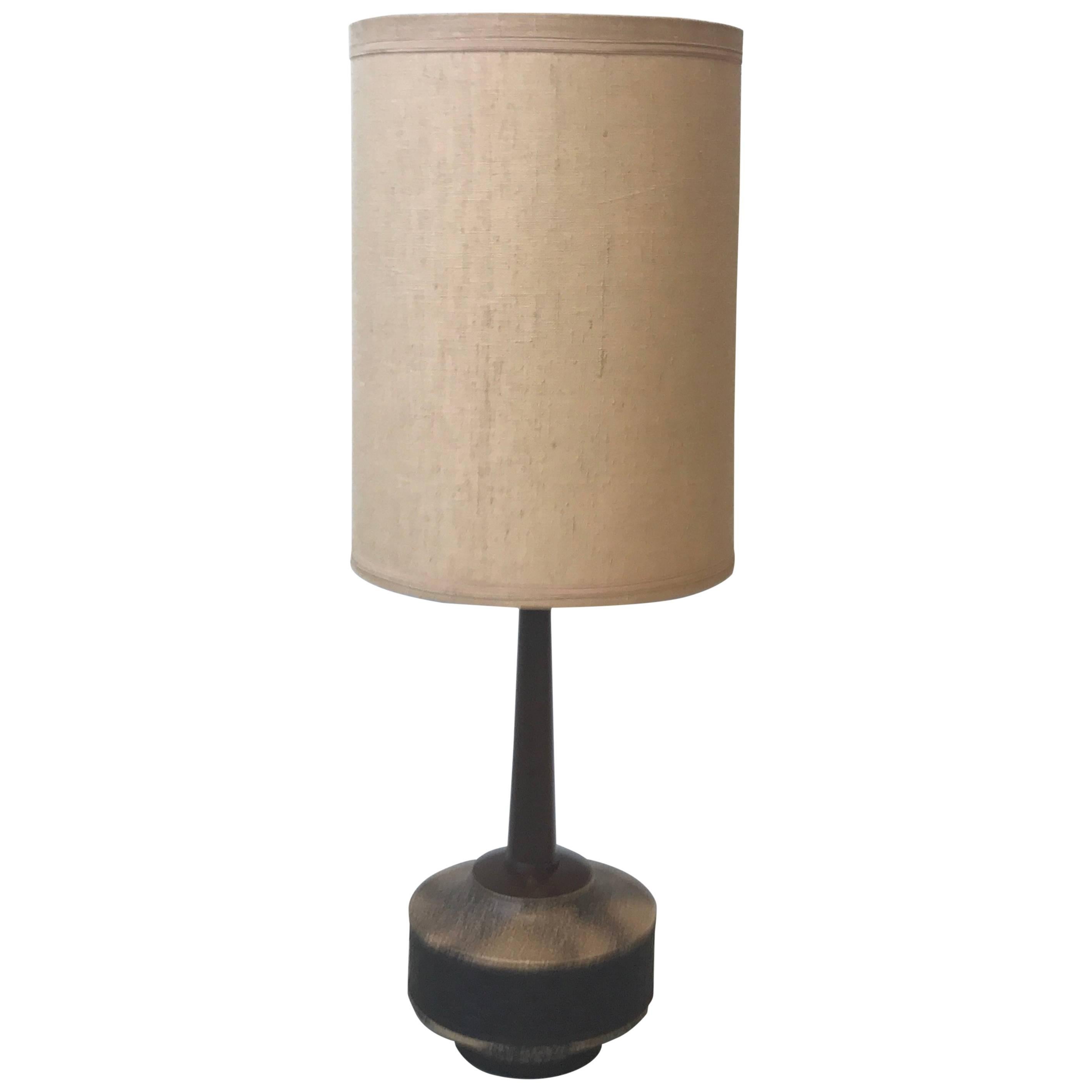 Teak Table Light, Large Danish Teak Lamp Stand, 1960S, Vintage Teak Table Light, Large Danish Teak Lamp Stand, 1960S, Vintage