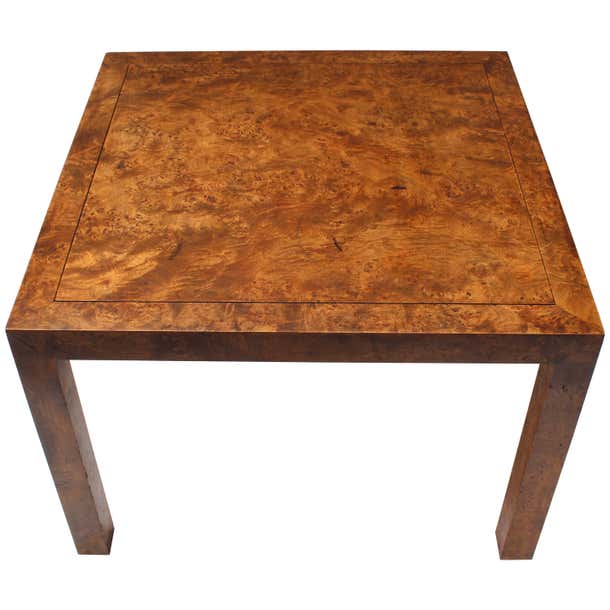Parsons Style Burl Coffee Table by John Stuart at 1stDibs