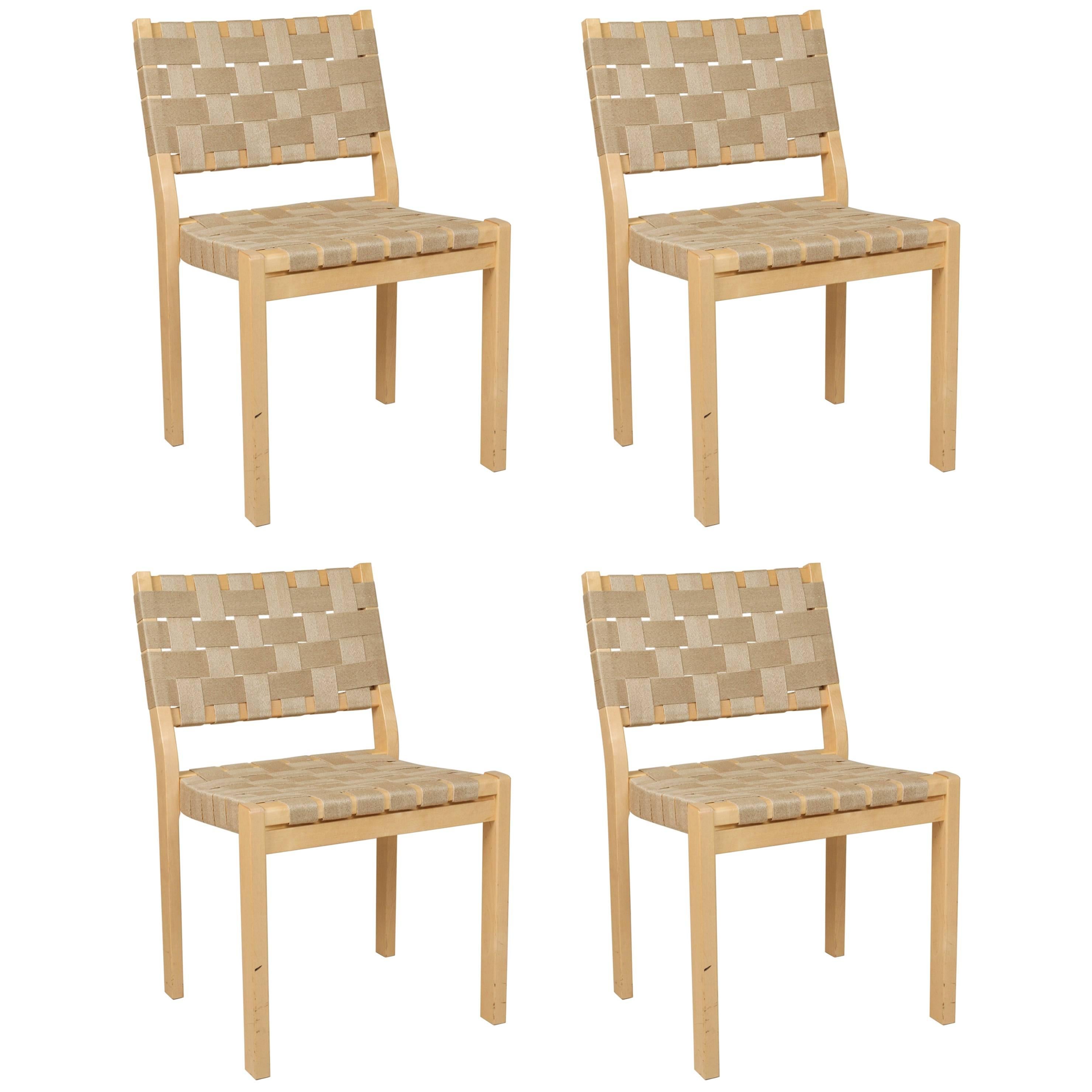 Four Alvar Aalto 900 series Dining Chairs
