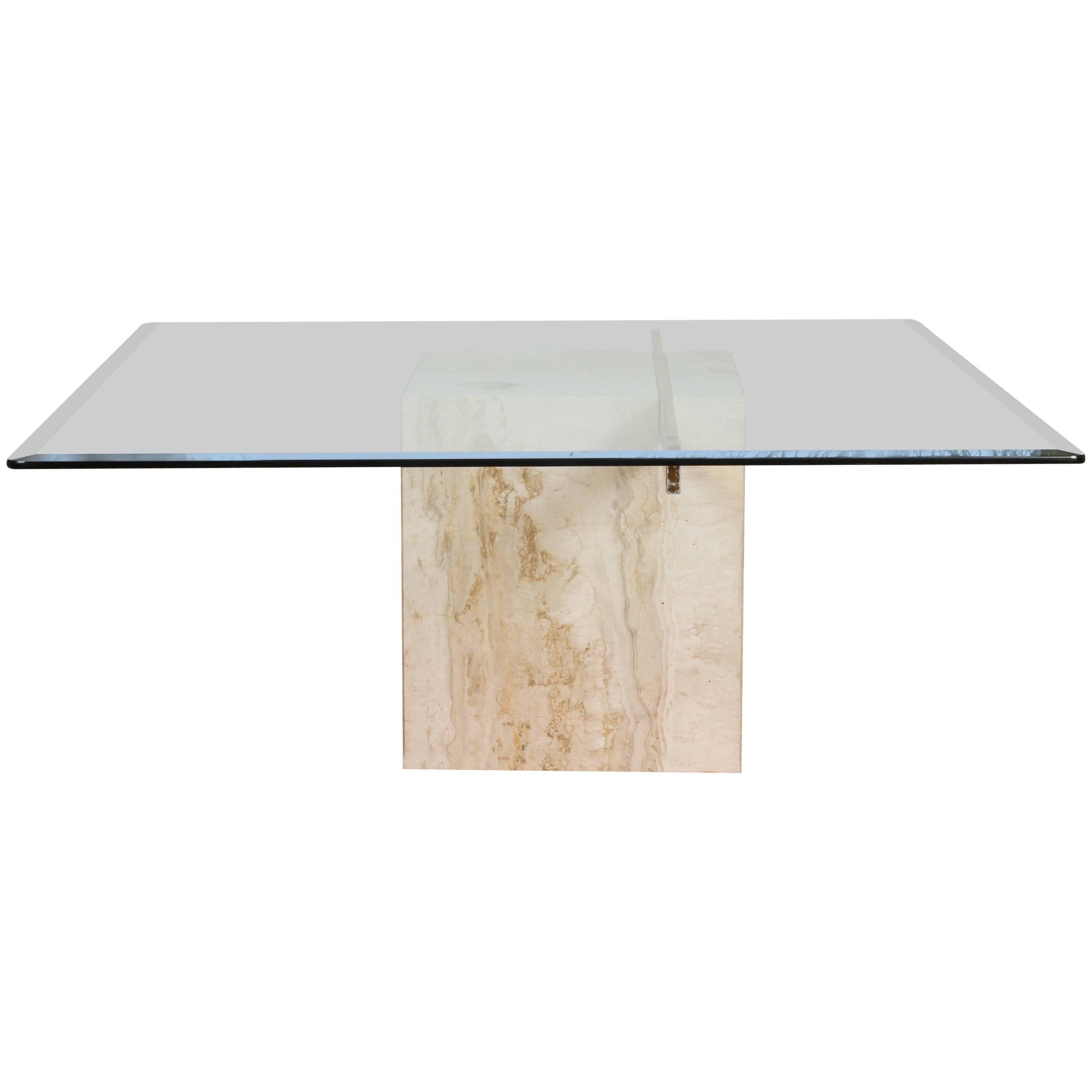 Vintage Marble and Glass Coffee Table