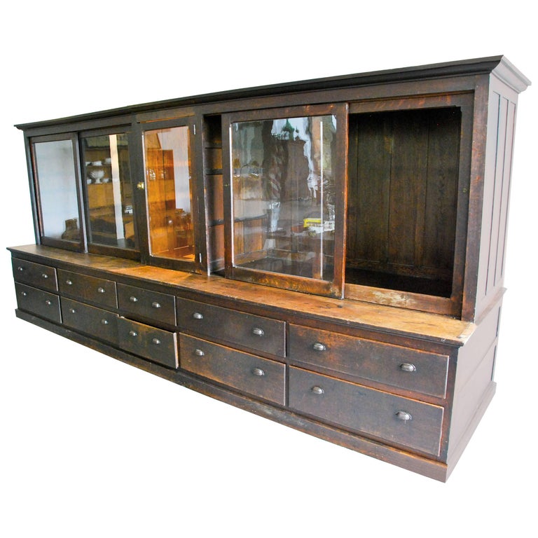 19th Century, Large Store Display Storage Cabinet at 1stdibs