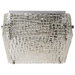 Mid-Century Flush Mount with Textured Glass by Kaiser Leuchten 7