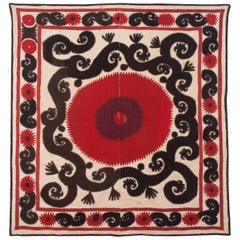 Vintage Mid-20th Century Uzbek Samarkand Small Suzani