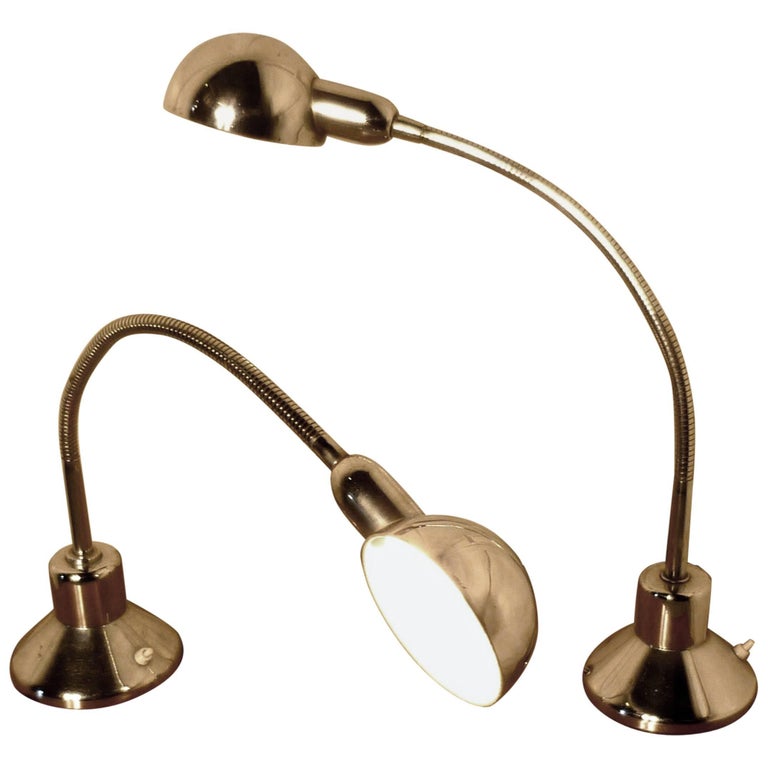 Vintage Retro French Chrome Angle Desk Lamp Two Available For Vintage Retro French Chrome Angle Desk Lamp Two Available For