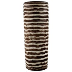Helge Osterberg, Vase of Burnt Chamotte Clay, Brown Stripes