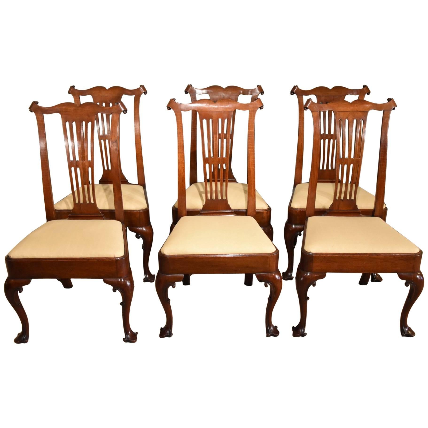 Superb Set of Six George III Walnut Dining Chairs