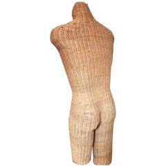 Vintage Wicker Mannequin Torso Androgynous Male Female 8