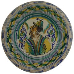 Antique Large 18-19th Century Spanish Glazed Earthenware Bowl