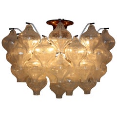 J.T.Kalmar Tulipan Chandelier or Flush Mount, Vienna, circa 1960s