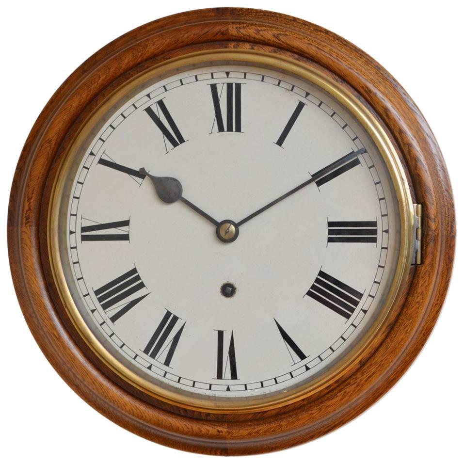 Unusually Small Oak Wall Clock