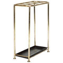 Vintage Very Elegant Hotel Lobby Brass Umbrella Stand, 1930s