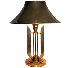 Old Art Deco Brass Table Lamp, circa 1930s