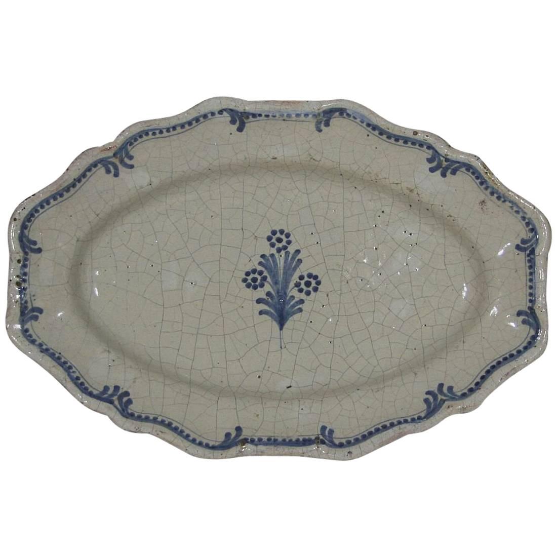 French, 18th Century Glazed Earthenware Rouen Platter