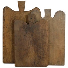 Collection of Three Rare French 19th Century, Wooden Chopping / Cutting Boards