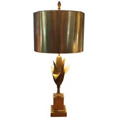 Lampe de table et abat-jour vintage signé Maison Charles