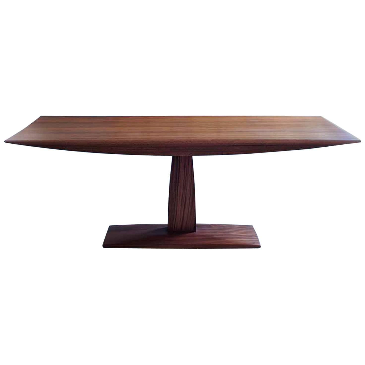 Handmade Contemporary Italian Design Mahogany One-Leg Table For Sale
