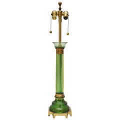 Antique Marbro Green Seguso Glass Lamp