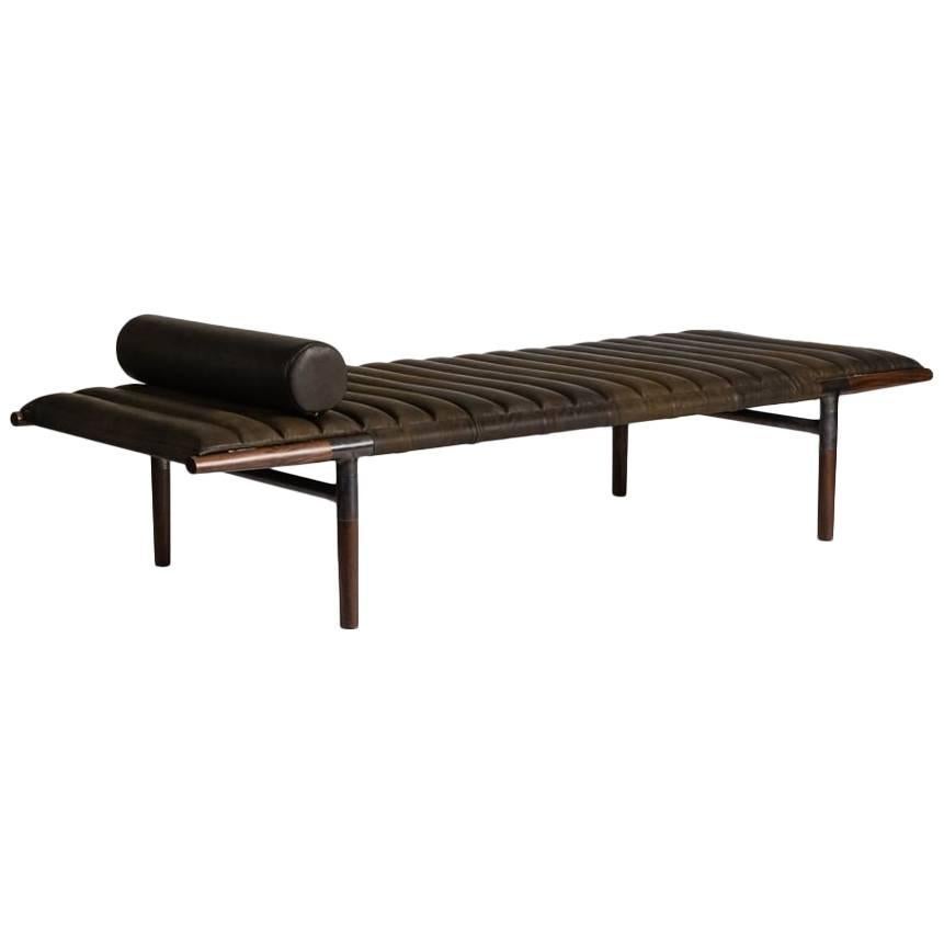 Ben Erickson, Contemporary Leather and Wood Daybed, United States, 2016 For Sale