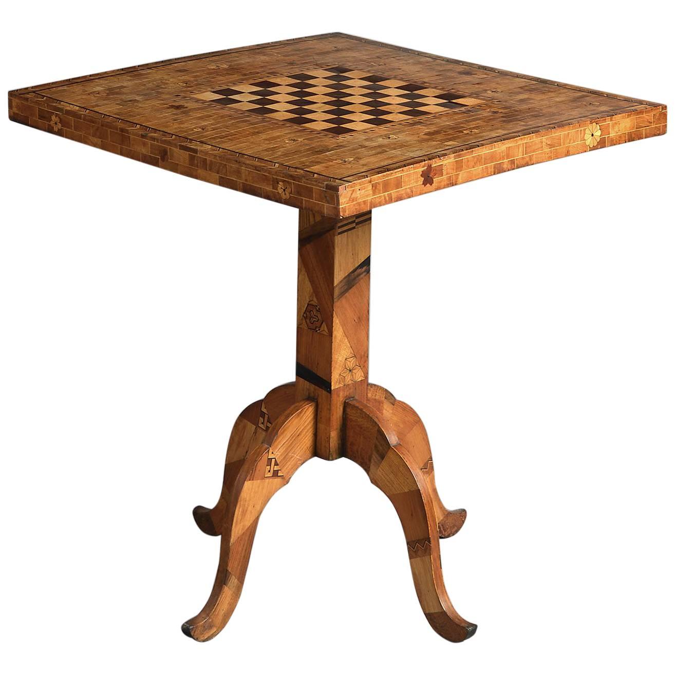19th Century Japanese Marquetry Chess Table