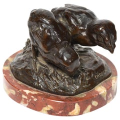 Charles Gremion Bronze Sculpture of Chicks, 19th Century