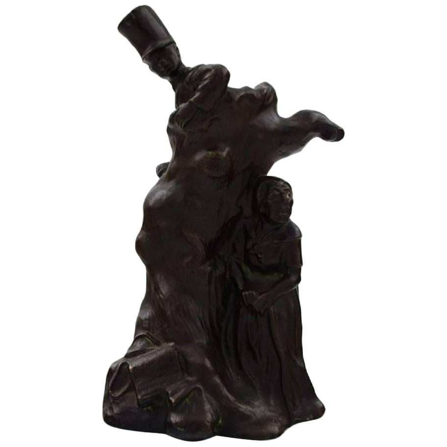 Hans Kongslev for Tinos, Tinderbox by Hans Christian Andersen, Patinated Pewter