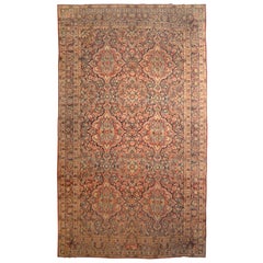 Late 19th Century Antique Persian Lavar Kirman Rug