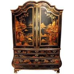 Impressive 18th Century, Dutch Black Chinoiserie Cabinet