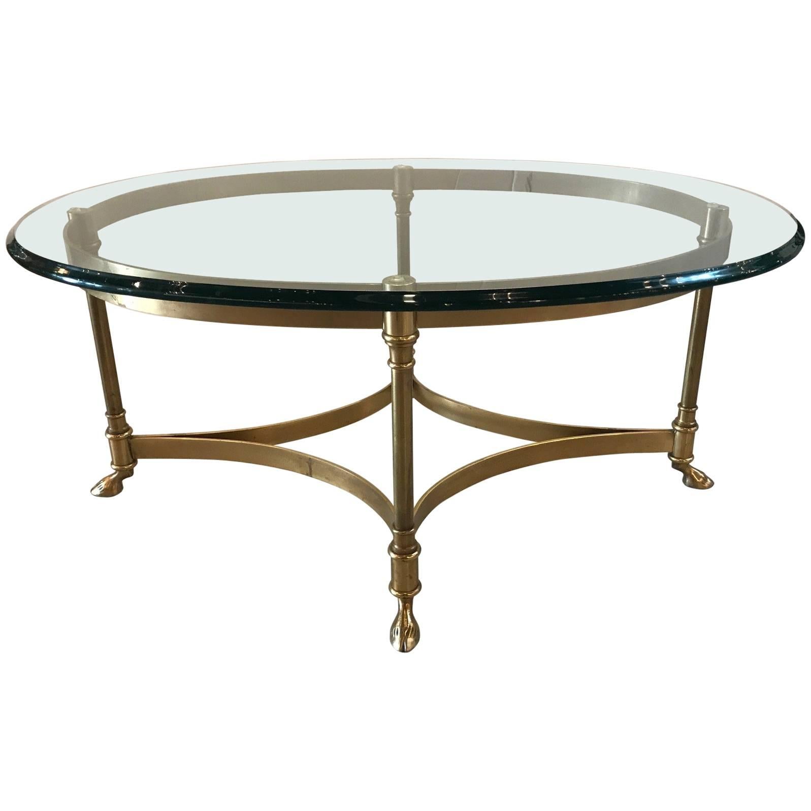 Brass and Glass Mid-Century Labarge Cocktail Table