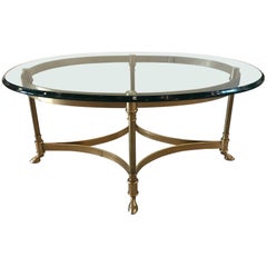 Retro Brass and Glass Mid-Century Labarge Cocktail Table