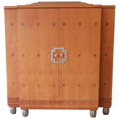 Baker Furniture Art Deco Style Burlwood Armoire