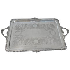 Antique Victorian, Sterling Silver Footed Tray, English