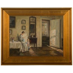 Original Oil on Canvas Painting, Mother and Child by Michael Stephanov