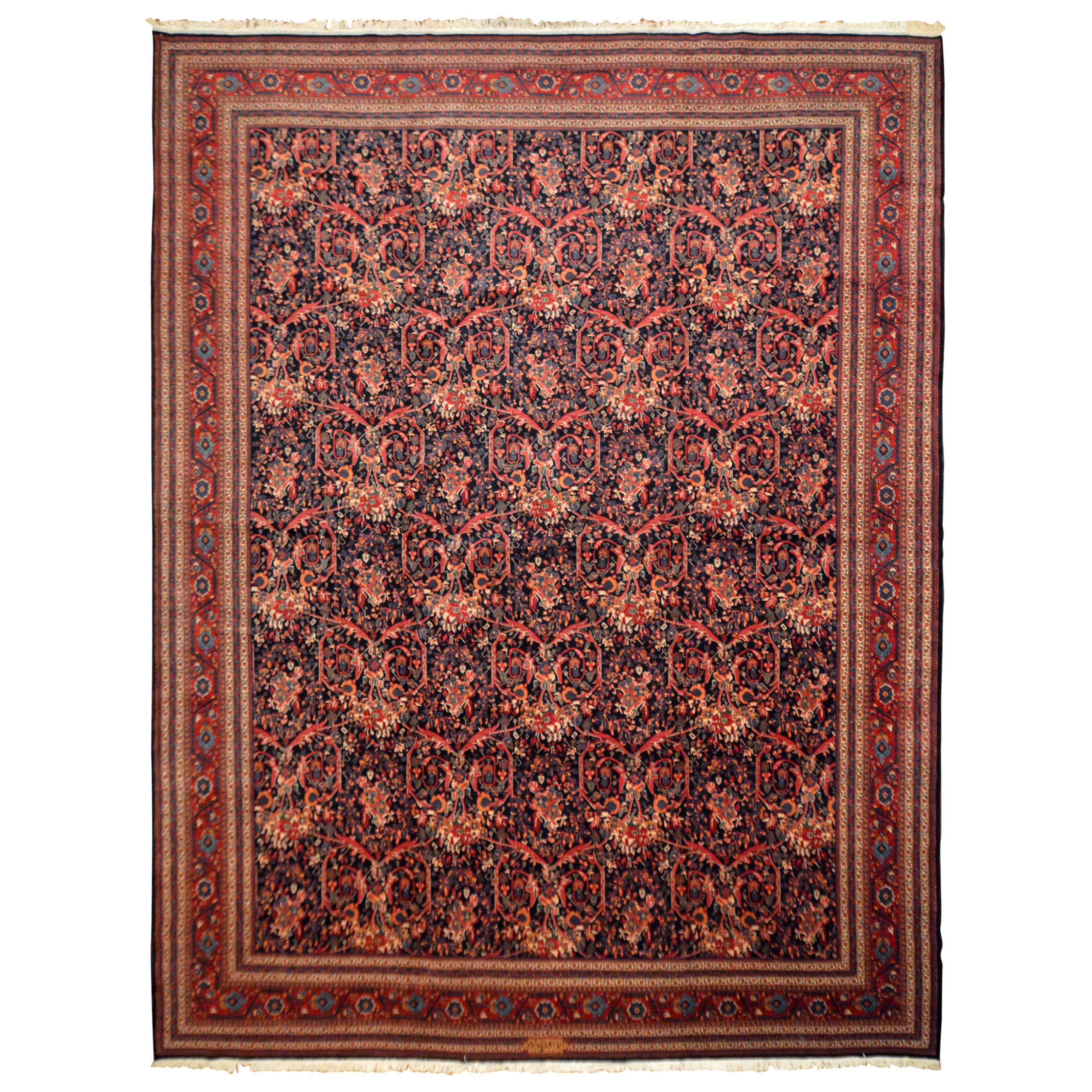 Early 20th Century Antique Persian Farahan Rug For Sale