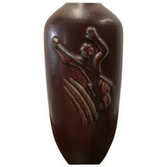 1920s-1930s Large Oxblood Glazed Vase by Jais Nielsen for Royal Copenhagen