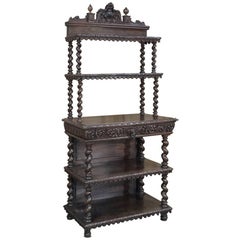 19th Century French Renaissance Barley Twist Etagere Buffet 1