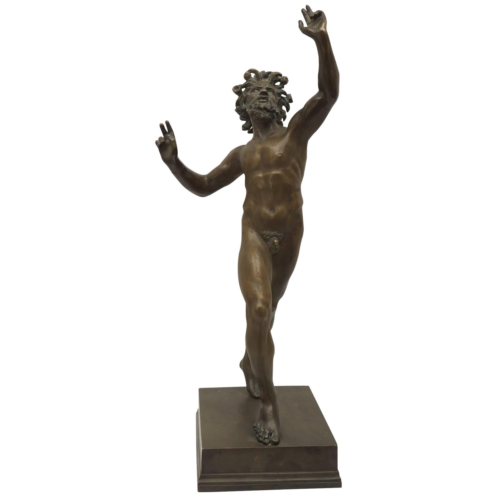 Late 19th Century Italian Grand Tour Bronze Casting of the Faun of Pompeii