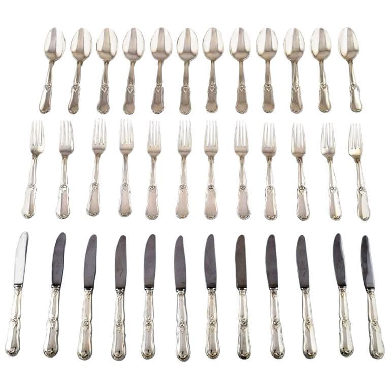 Complete Danish Silver Dinner Service for 12 People, Johannes Siggaard