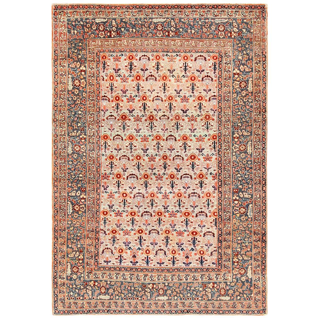 Small Scatter Size Antique Persian Haji Jalili Tabriz Rug